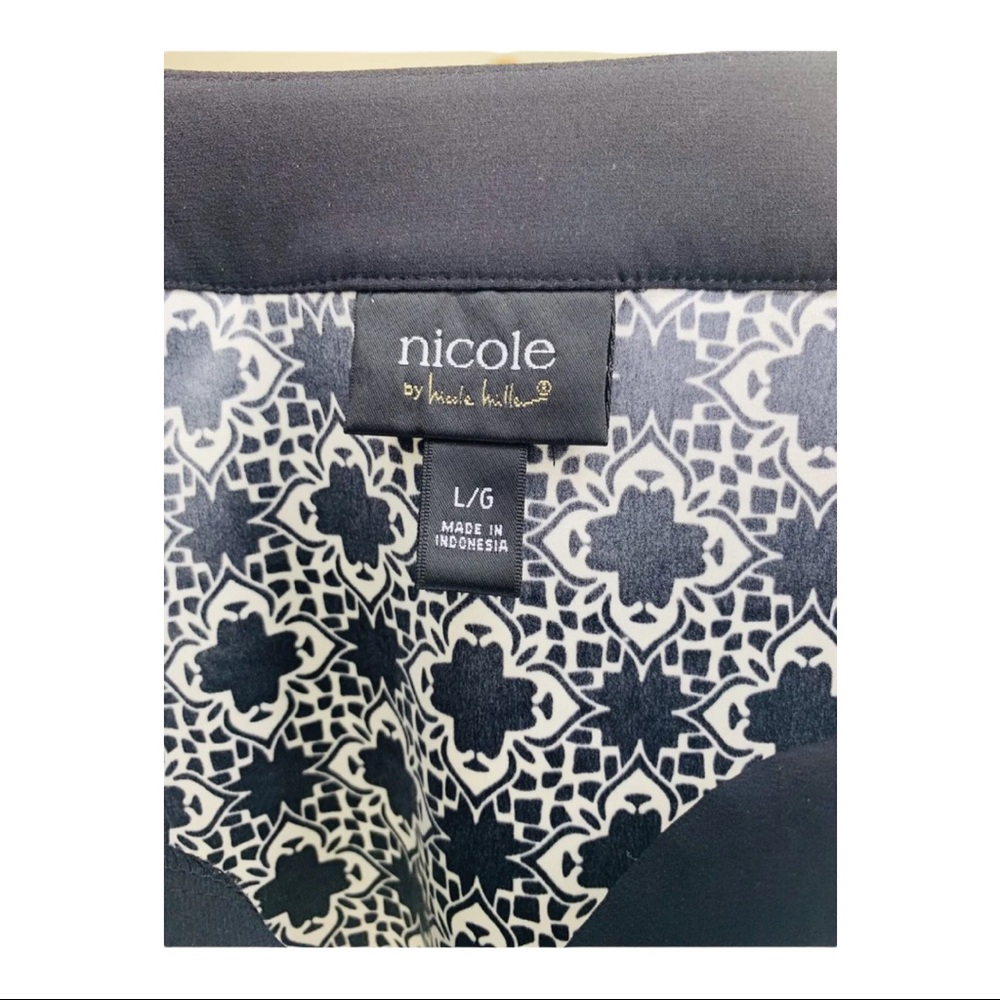 Nicole by Nicole Miller Large Tunic Top Studded V-neck Multi Color And Patterns - Picture 10 of 12